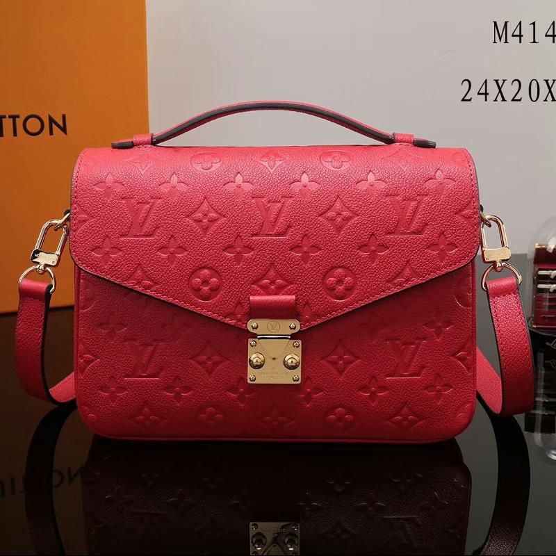 LV Shoulder Handbags M41488 Full Skin Cherry Red